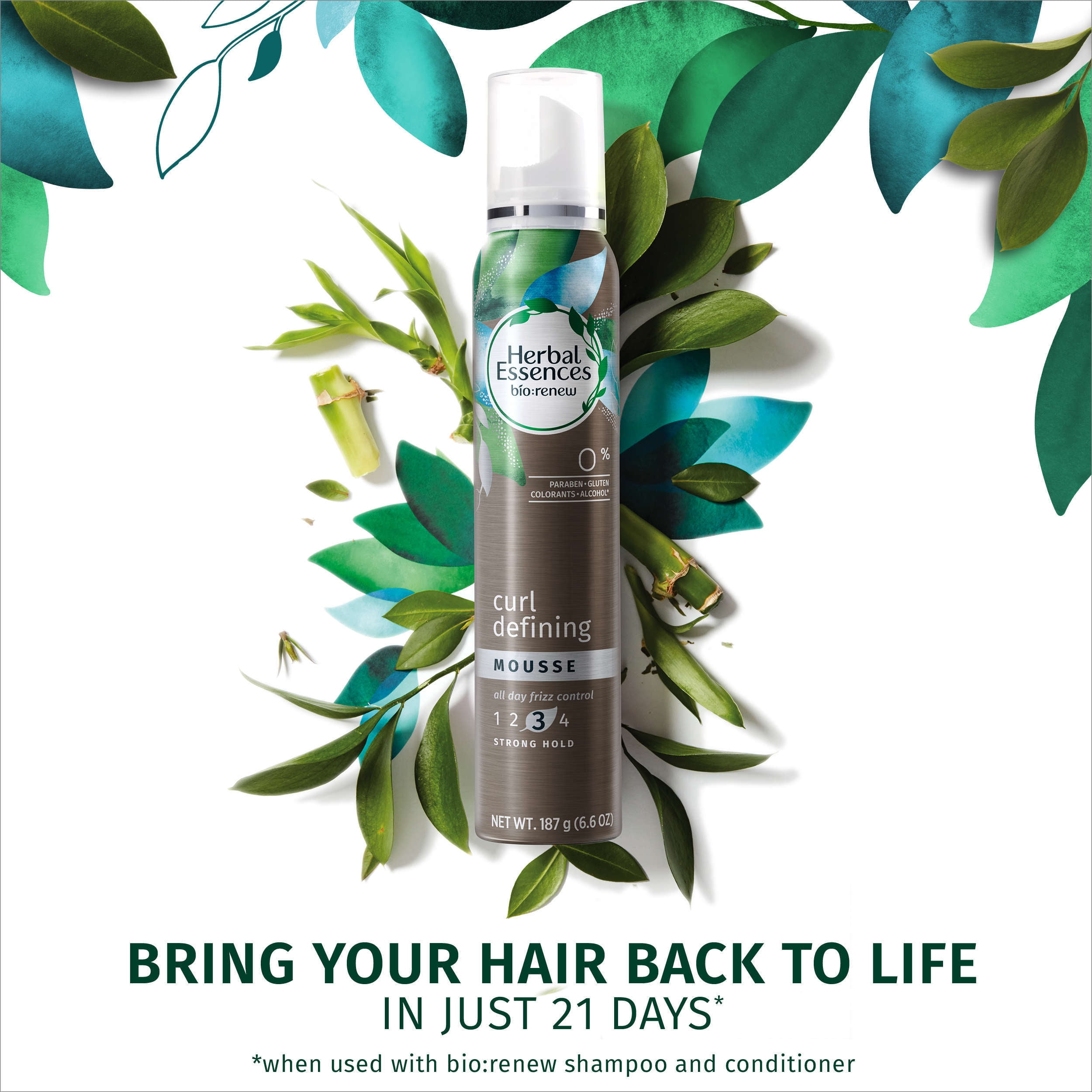 Herbal Essences Bio Renew CURL DEFINING MOUSSE Strong Hold x 3 B OFFer