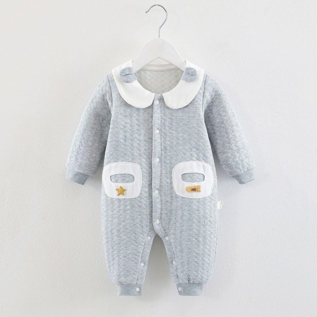 Baby Onesie Autumn And Winter Cotton 3 Layers Warm