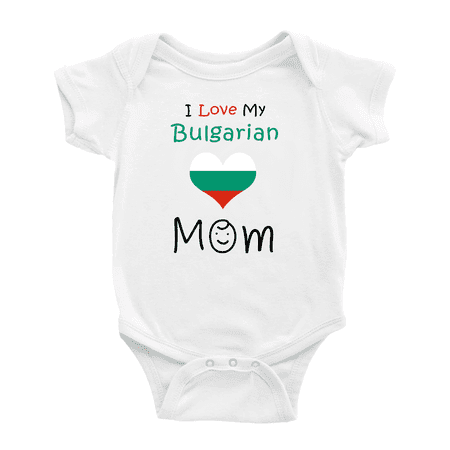 

I Love My Bulgarian Mom Cute Baby Bodysuit (White 18-24 Months)