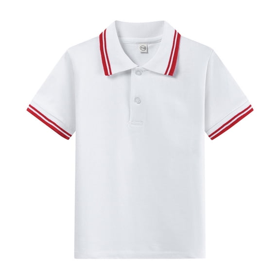 Domuza Kids Girls Polo Shirt Casual Short Sleeve Lapel Button Down Tops Lightweight Comfy Quick Dry Athletic Golf School Uniform-Red 12-13 Years