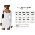 thumbnail image 4 of Womens Square Neck Bodice Dress Long Sleeve Side Slit Flare Mini Dresses, 4 of 6