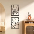 thumbnail image 7 of ESTART 3PCS Metal Minimalist Line Wall Art Valentine's Day Lover Kiss Hand Metal Wall Decor for Bedroom Bathroom Living Room(Black), 7 of 7