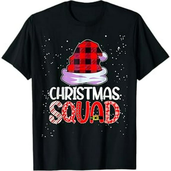Christmas Squad Family Group Matching Shirts Red Plaid Santa T-Shirt