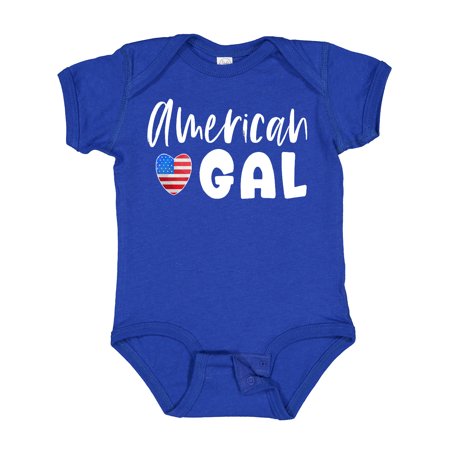 

Inktastic 4th of July American Gal with Heart Flag Gift Baby Girl Bodysuit