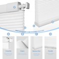 thumbnail image 6 of Boolegon No Drill Blinds for Windows Half Blackout Cellular Shades Cordless No Tools Honeycomb Pull Down Easy Install Cellular Blinds for Door, Home, Light Gray, 22.5" W x 82" H, 6 of 9