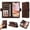 Coffee, variant on ELEHOLD For iPhone 16 Leather Wallet Phone Case, Embossed Diamond Folio Flip Cover, Card Holder Cash Slot, Stand Support, Wrist Strap Lanyard -Coffee