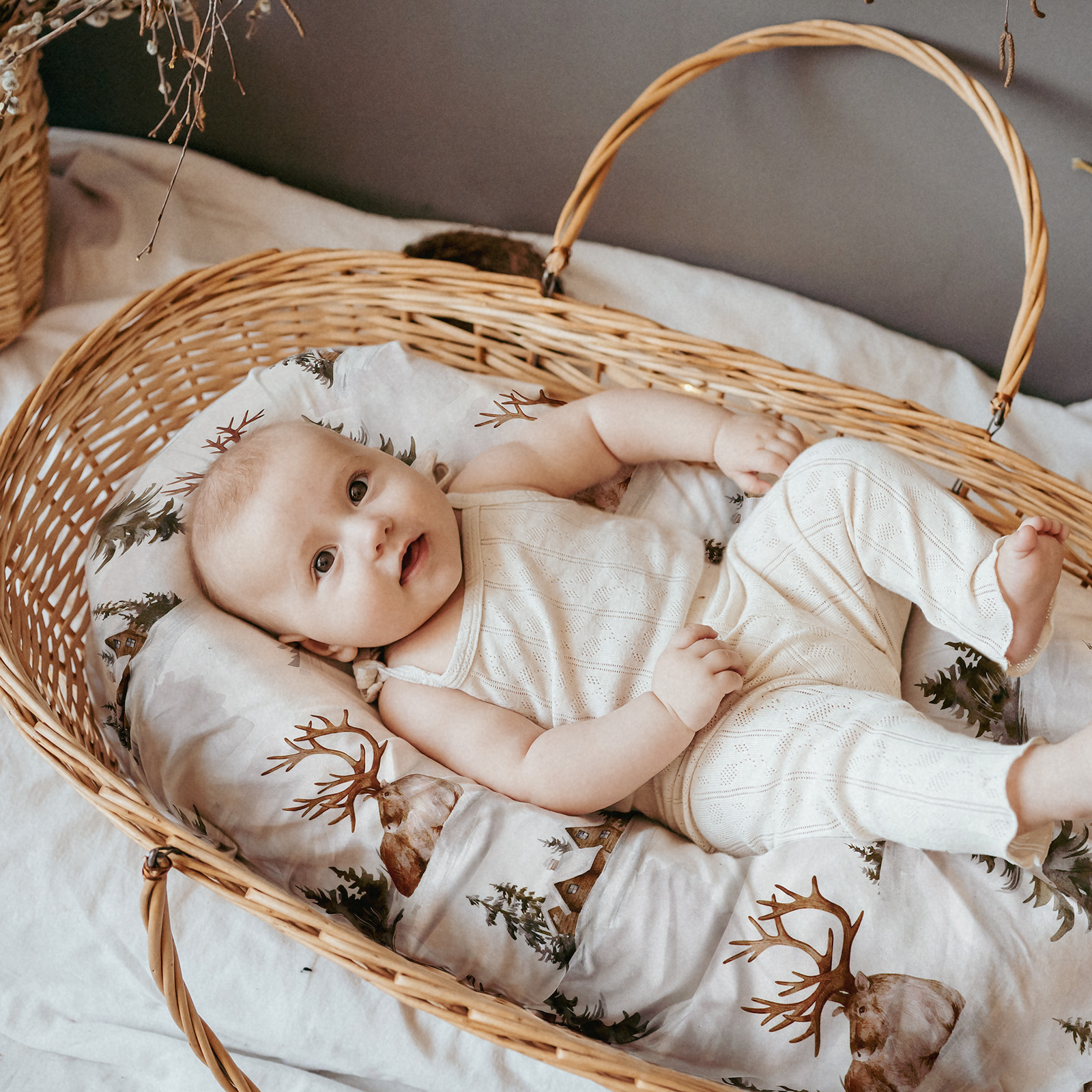 Gllquen Baby Bassinet Fitted Sheets 4-Pack, Elk photo 2