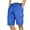 #007-Blue, variant on Xyxonk Men's Camo Cargo Shorts Relaxed Fit Solid Color Shorts Hiking Outdoor Multi-Pocket Drawstring Below Knee Vintage Cargo Shorts Black S