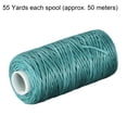 thumbnail image 2 of Unique Bargains Fil Ciré en Polyester Vert Sarcelle, 55 Yards, 150D/1mm, 2 of 6