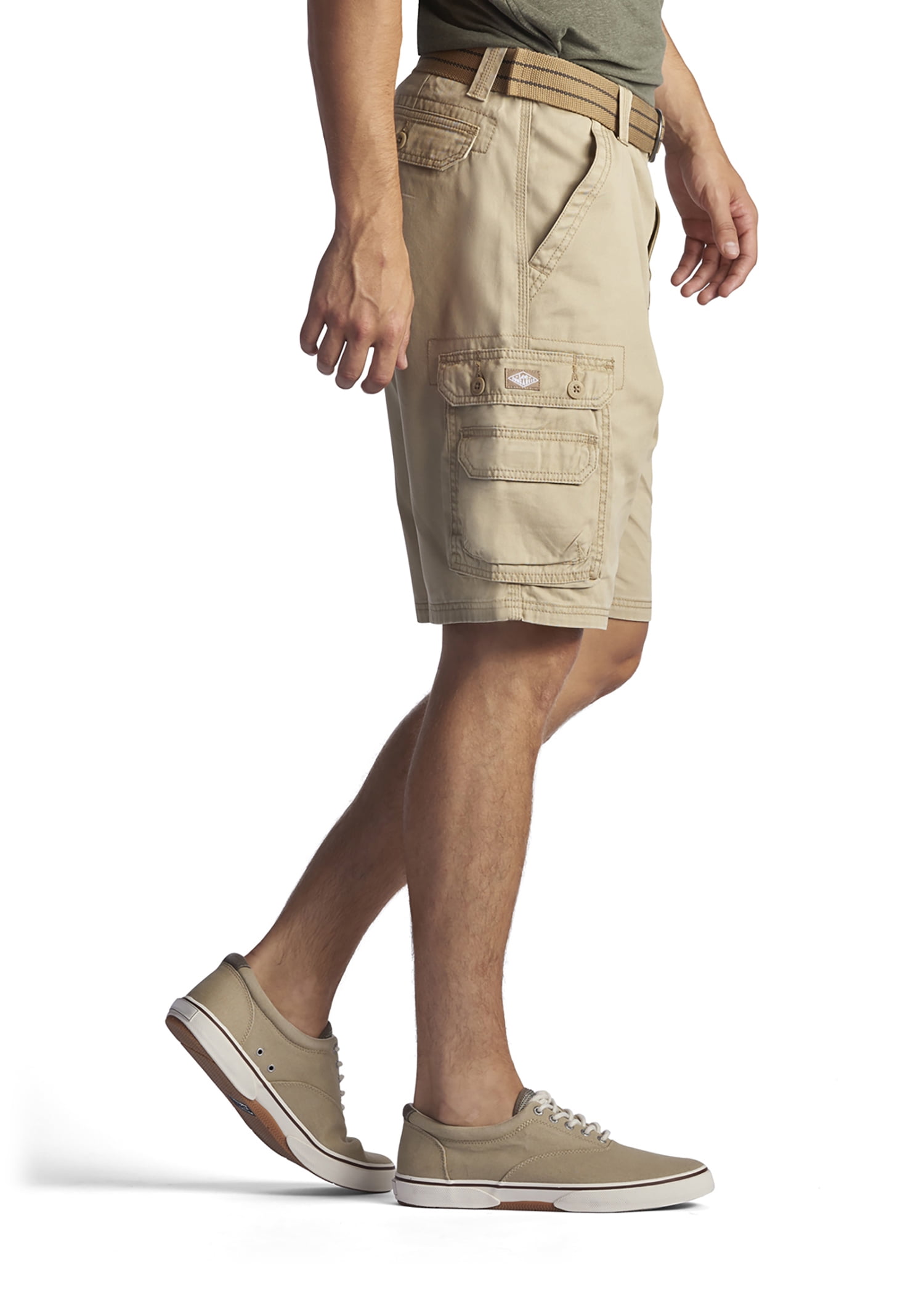 Vintage Lee dungarees cargo shorts men's 38 khaki tan thick cotton outdoor