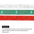 thumbnail image 3 of Unique Bargains 3 Roll Christmas Ribbons Grosgrain Ribbon 10 Yards Christmas Tree Snowflake Pattern Christmas Wreath Bow, 3 of 6