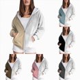 thumbnail image 4 of Towmus Sweatshirt Jacket for Women Full Zipper Plus Size Hooded Sweatshirts Ladies Tie Dye Printed Fleece Jackets Coat, 4 of 6