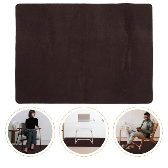 Amosfun Black Office Chair Mat, Thick Polyester Non-Skid Floor Protector for Home and Desk Area, Soft