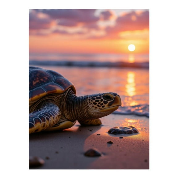 Diamond Art Kits for Adults - 5d Sea Turtle Sunset Beach Beauty Diamond Painting for Adults, Diamond Art for Adults Beginners, Diamond Painting Kits for Adults for Home Wall Decor