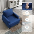 thumbnail image 4 of YOUDENOVA Modern Mid-Century Living Room Upholstered Cushion Accent Chair, Blue, 4 of 6