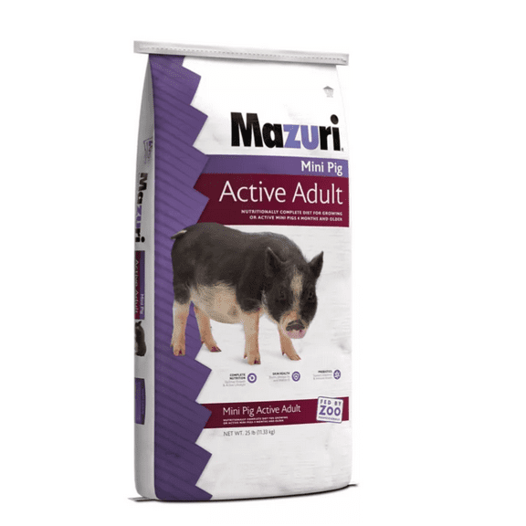 Mazuri Active Adult Pelleted Mini Pig Feed, 25 lb. Bag