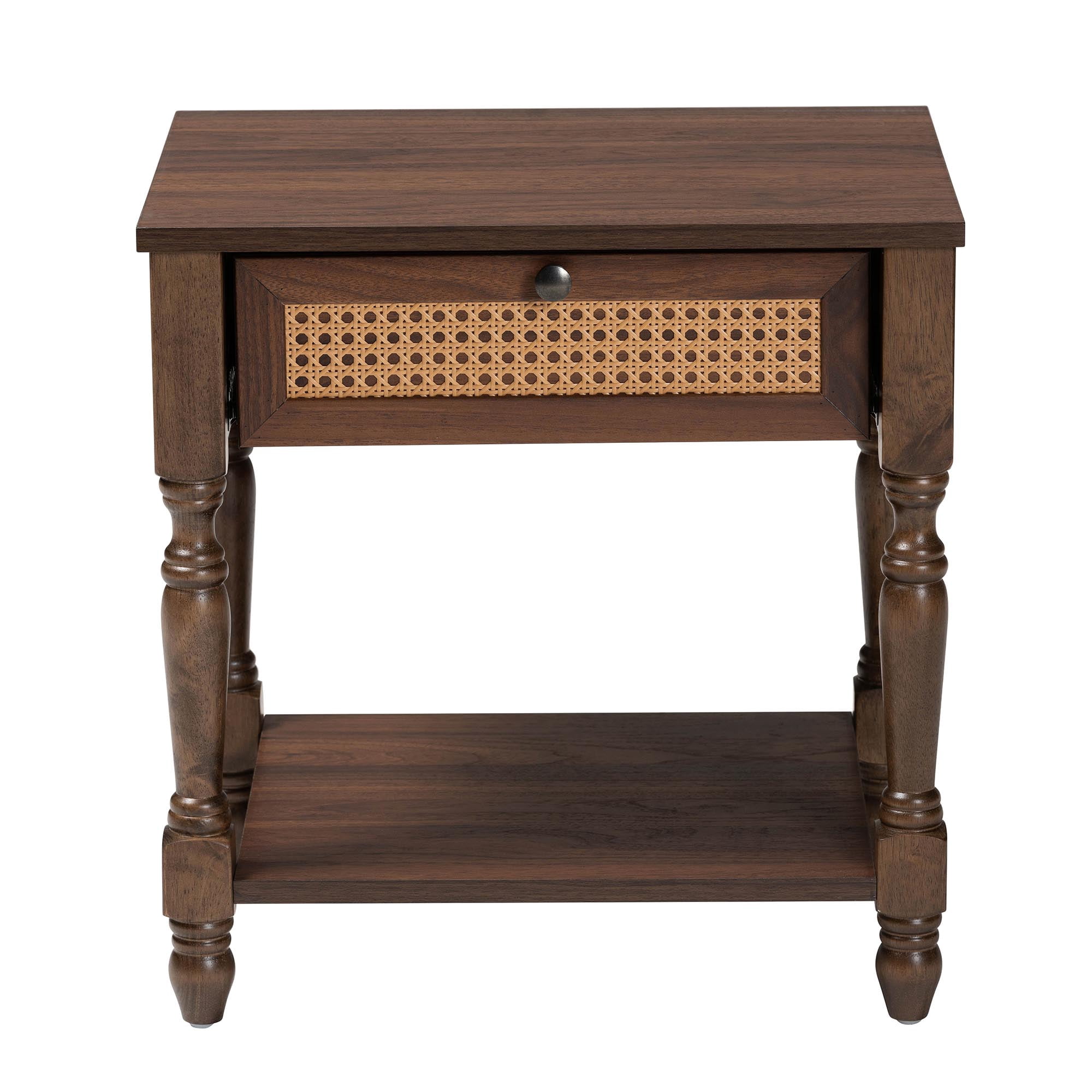 Baxton Studio Roden Transitional Nightstand, 1-Drawer, Dark Brown
