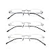 thumbnail image 3 of 3 Pack Rimless Readers Blue Light Proof Reading Glasses Women Men Anti Glare Filter Lightweight Eyeglasses, 3 of 4