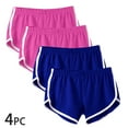thumbnail image 2 of UTSJKR 4 Pack Women's Retro Vintage High Waist Side Striped Booty Shorts Athletic Dolphin Gym Shorts Running Workout Shorts Hot Pants Multicolor M, 2 of 9