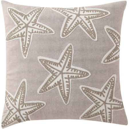 Vcny Home Beige White Coastal Starfish Embroidered 18 X Decorative Throw Pillow Vcny Home Beige White Coastal Starfish Embroidered 18 X Decorative Throw Pillow
