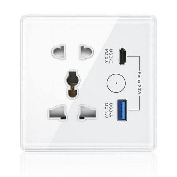 Tuya Smart Socket with TypeC USB Fast Charging Remote Timing Socket WiFi Smart British Standard 86-Type Socket A