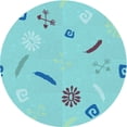 thumbnail image 1 of Ahgly Company Machine Washable Indoor Square Transitional Macaw Blue Green Area Rugs, 3' Square, 1 of 7
