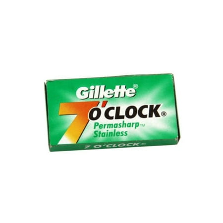 Gillette 7 O'Clock Permasharp Green Double Edge Blades, 10 ct. (Pack of 1) + Schick Slim Twin ST for Sensitive (Best Double Edge Blades For Sensitive Skin)