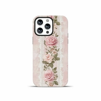 Flower Phone Case for iPhone 15 Pro, Cute Aesthetic Clear Pink