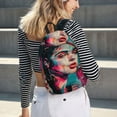 thumbnail image 6 of Honeii Vibrant Street Art Portrait Print Canvas College Laptop Backpack, Durable Rucksack Travel Notebook Bag School Backpack Book Bag for Men Women-Small, 6 of 7