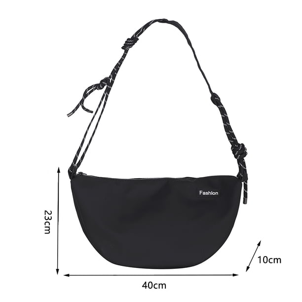 Bolso de hombro Crescent Bolso bandolera de nailon impermeable para deportes al aire libre (negro) Ndcxsfigh Para Estrenar