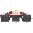 thumbnail image 4 of Lacoo 6 Pieces Outdoor Indoor Furniture Sectional Safa Modern Wicker Sets with Cushion All Weather Rattan Conversation Set with Glass Coffee Table and Armchairs for Patio Backyard Poolside Garden, 4 of 7