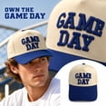 thumbnail image 3 of Game Day Hat Women Men Vintage Embroidered 2-Tone Baseball Cap Adjustable Baseball Trucker Hat,Royal Blue, 3 of 4