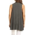 thumbnail image 4 of Moa Collection Women's Casual Open Draped Front Solid Cardigan Vest, 4 of 6