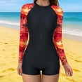 thumbnail image 5 of Axiiglly Long Sleeve Swimsuits for Women Rash Guard One Piece Boyleg Swimsuit Zipper Surfing Bathing Suit UPF 50+, S-3XL, 5 of 7