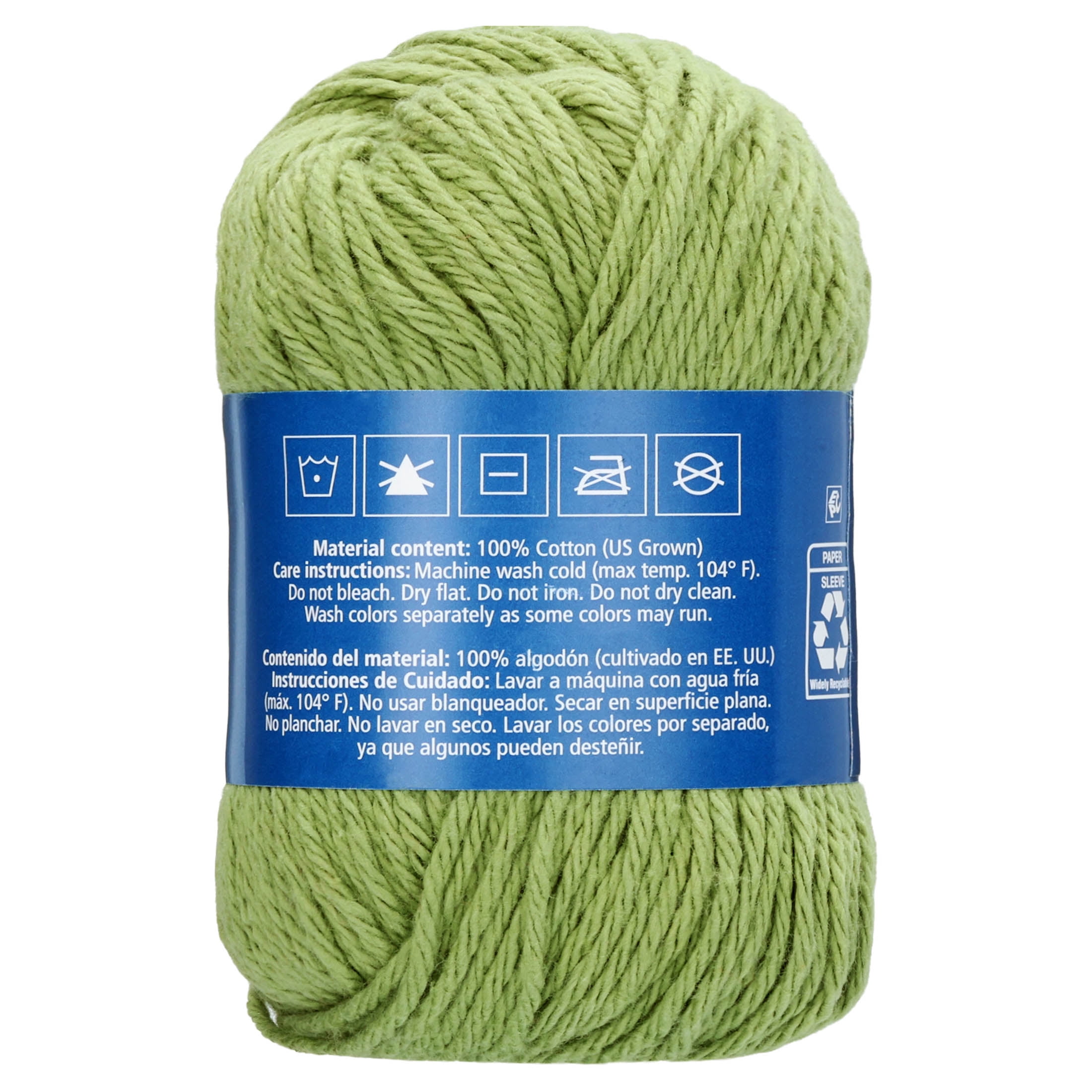 Hello Hobby Size 4 Medium Weight Cotton Rosemary Yarn, 2.5 oz, 120 yds