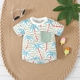 thumbnail image 4 of WOLLED Baby Boys Short Sleeve T Shirt Tops Shorts Set Newborn Casual Prints Shorts Outfits with Pocket 2PCS Summer Elastic Drawstring Shorts Set for 0M-3T, 4 of 10