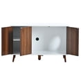 thumbnail image 6 of Pefilos 39" Hidden Cat Litter Box Enclosure Furniture, Modern Wood Cat House, Cat Washroom with Plug, White+Brown, 6 of 17