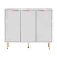 thumbnail image 3 of Sideboard Buffet Cabinet, Storage Cabinet With Wave Texture, Magnetic Device, 6 Compartments, Retro Wooden Kitchen Pantry Storage Cabinet For Hallway, 3 of 9