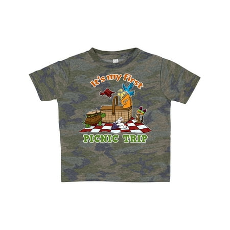 

Inktastic It s My First Picnic with Cute Animals Gift Toddler Boy or Toddler Girl T-Shirt
