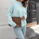 thumbnail image 4 of Suéter de cuello redondo para mujer, suéter holgado con flores, suéter de cuello redondo, blusa de manga larga de invierno, suéter para mujer, 4 of 7