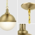 thumbnail image 3 of Modern Dimmable 2-Light Incandescent Gold Pendant Lights with Bowl Glass, 3 of 4