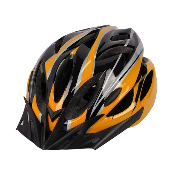 Casco de bicicleta con correa ajustable para la barbilla y protección contra impactos. Amarillo