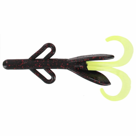 Big Bite Baits Soft Plastic Creature Bait (Black Neon/Chartreuse, 6 inch)