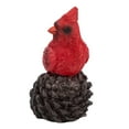 thumbnail image 3 of Northlight 5.5" Oiseau Cardinal Rouge Assis sur une Figurine de Noël de Pomme de Pin, 3 of 5