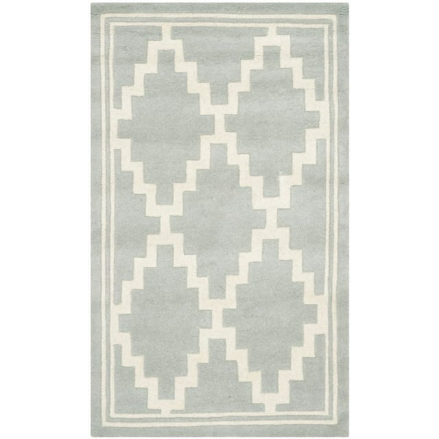 Safavieh Chatham 2'3" X 7' Hand Tufted Wool Rug in Gray and Ivory