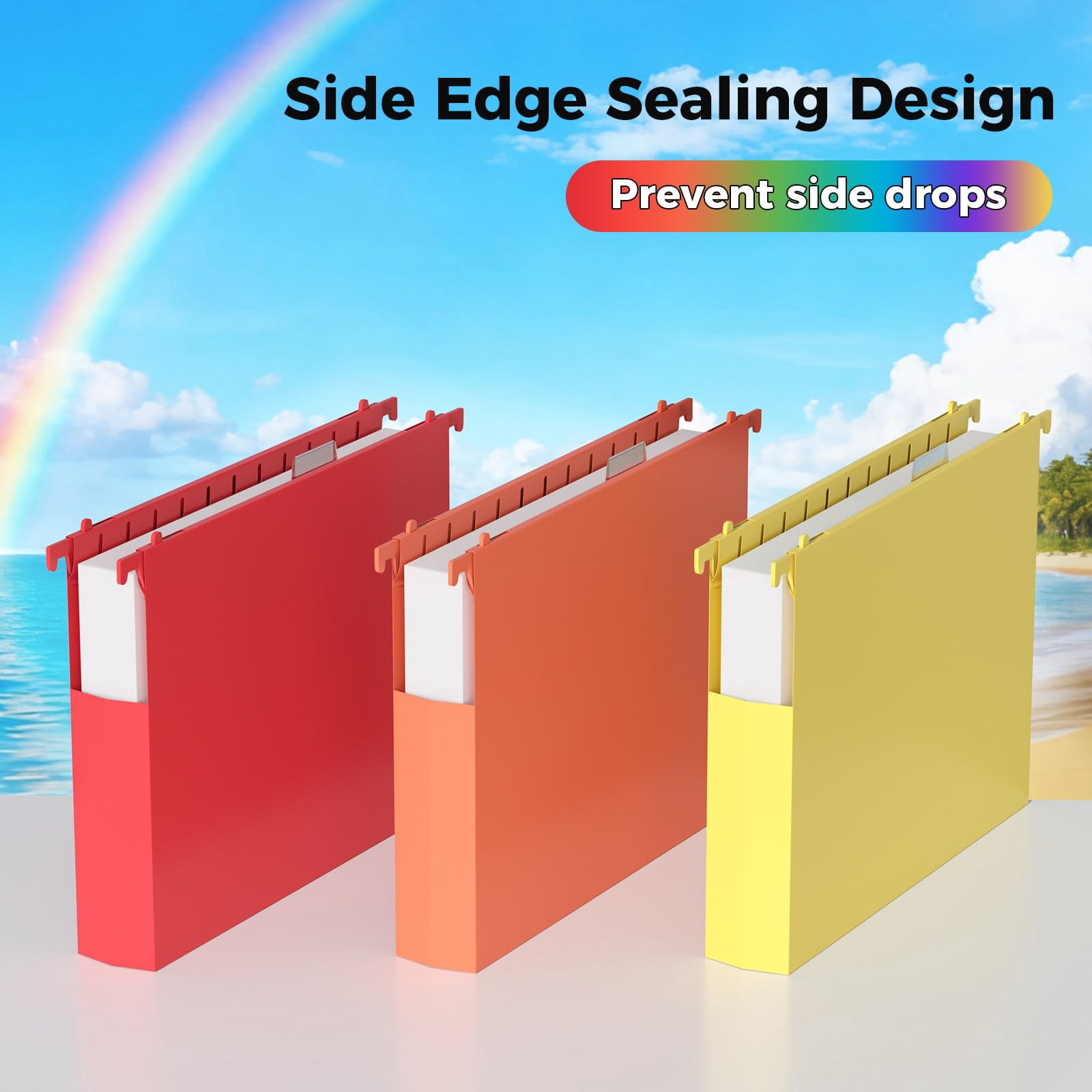10pcs Hanging File Folders Letter Size  Plastic 2" Expandable With Tabs Organizer For Home Office School Document Organization Assorted Colors