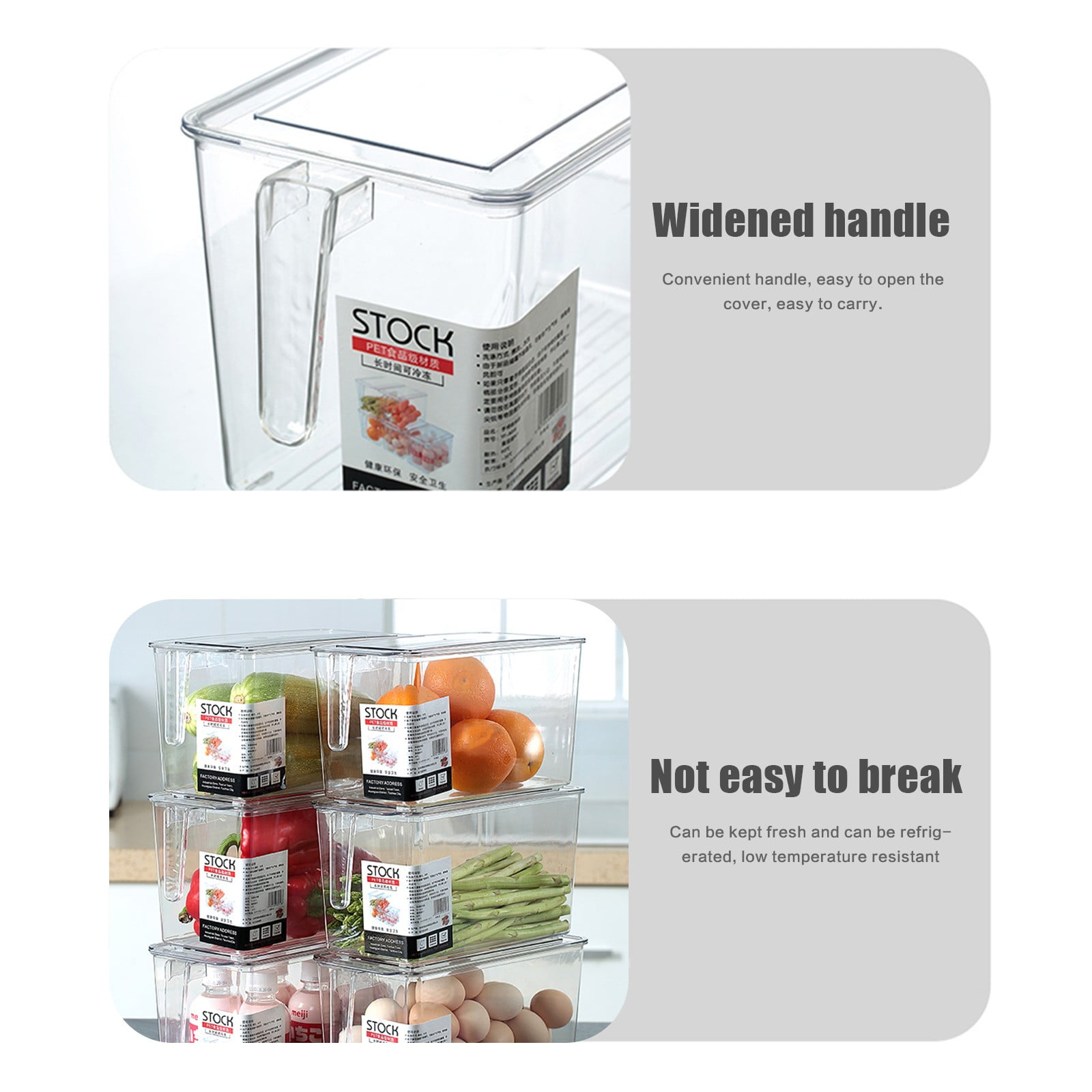 LYINGF Transparent Fruit Storage Containers for Fridge, Organizer Box Tray Keeps Produce, Bacon, Fruits, and Vegetables Fresh, Perfect for Refrigerator Organization and Reducing Food Waste