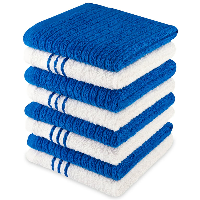 Terry Cloth Wash Rags - 12 x 12 - Blue - Cleaning Rags