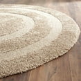 thumbnail image 4 of SAFAVIEH Florida Mason Bordered Shag Area Rug, Beige, 5' x 5' Round, 4 of 7