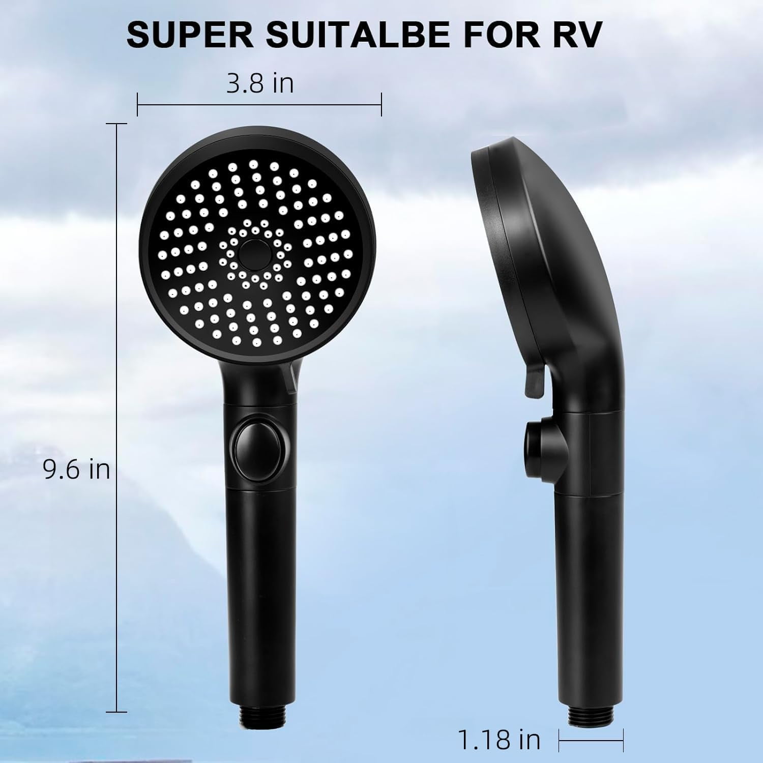 SONGAUN RV Shower Head with Hose, High Pressure 5 Mode Shower head Replacement, Shower Head for RV/Campers, Travel Trailer, Motorhome for Water Saving